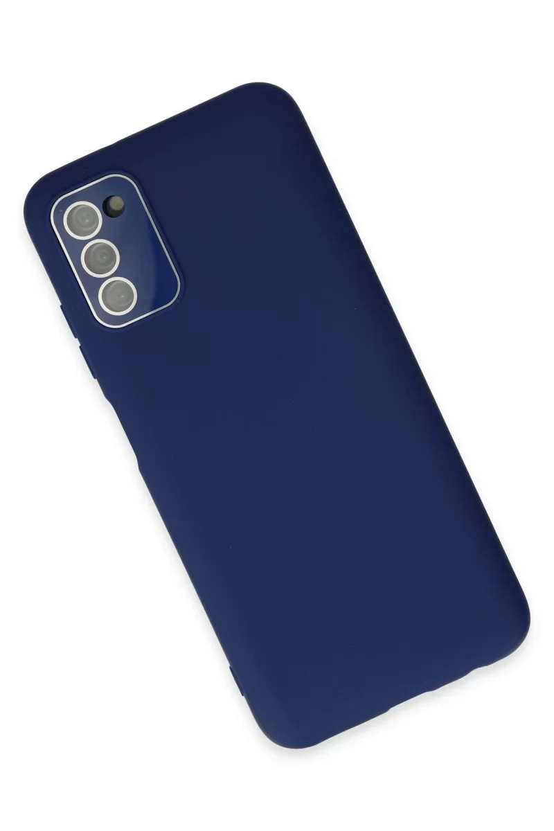 Newface Samsung Galaxy A03S Kılıf Lansman Glass Kapak - Sky Blue