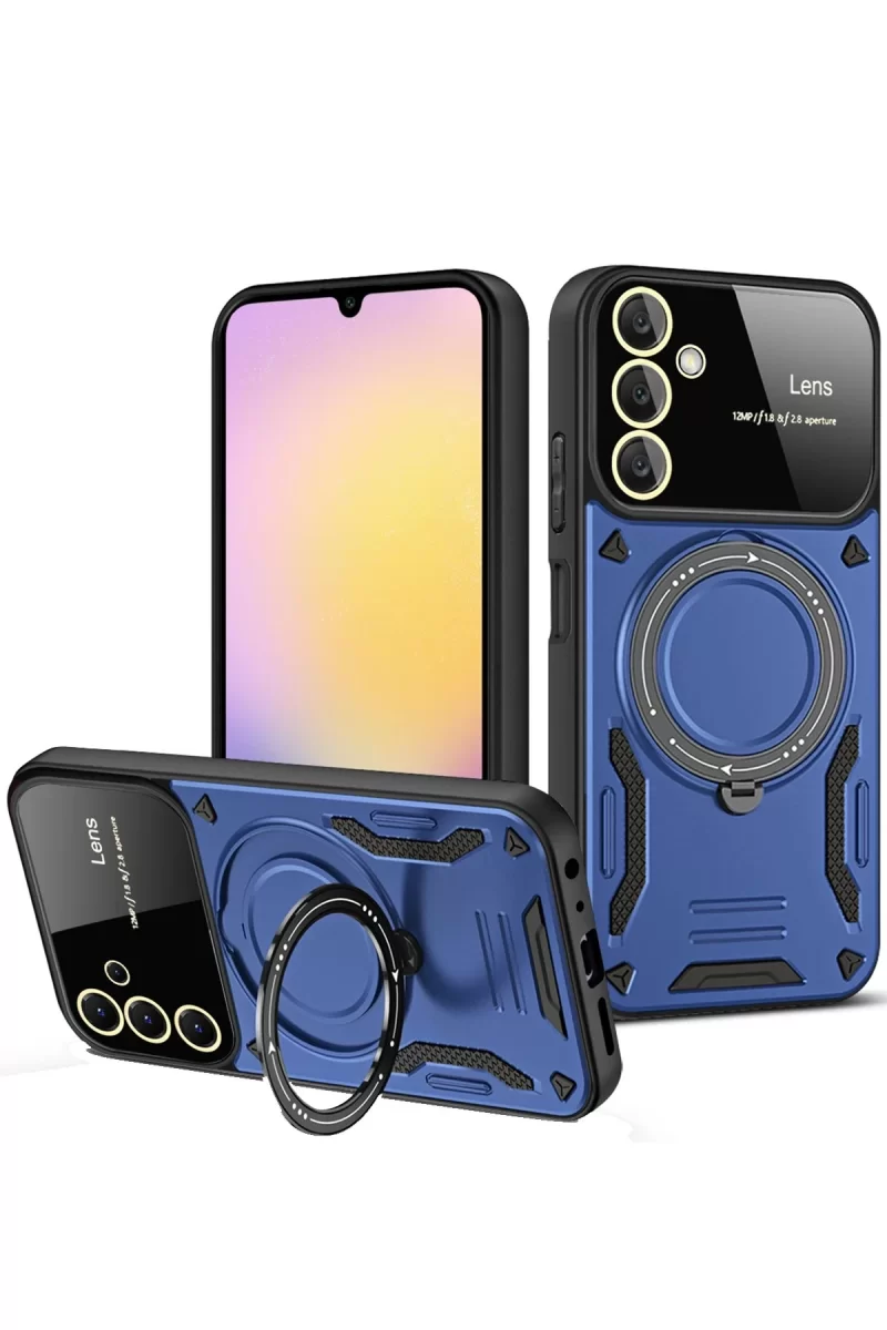 Newface Samsung Galaxy A54 5G Kılıf Joy Lens Standlı Kapak - Lacivert