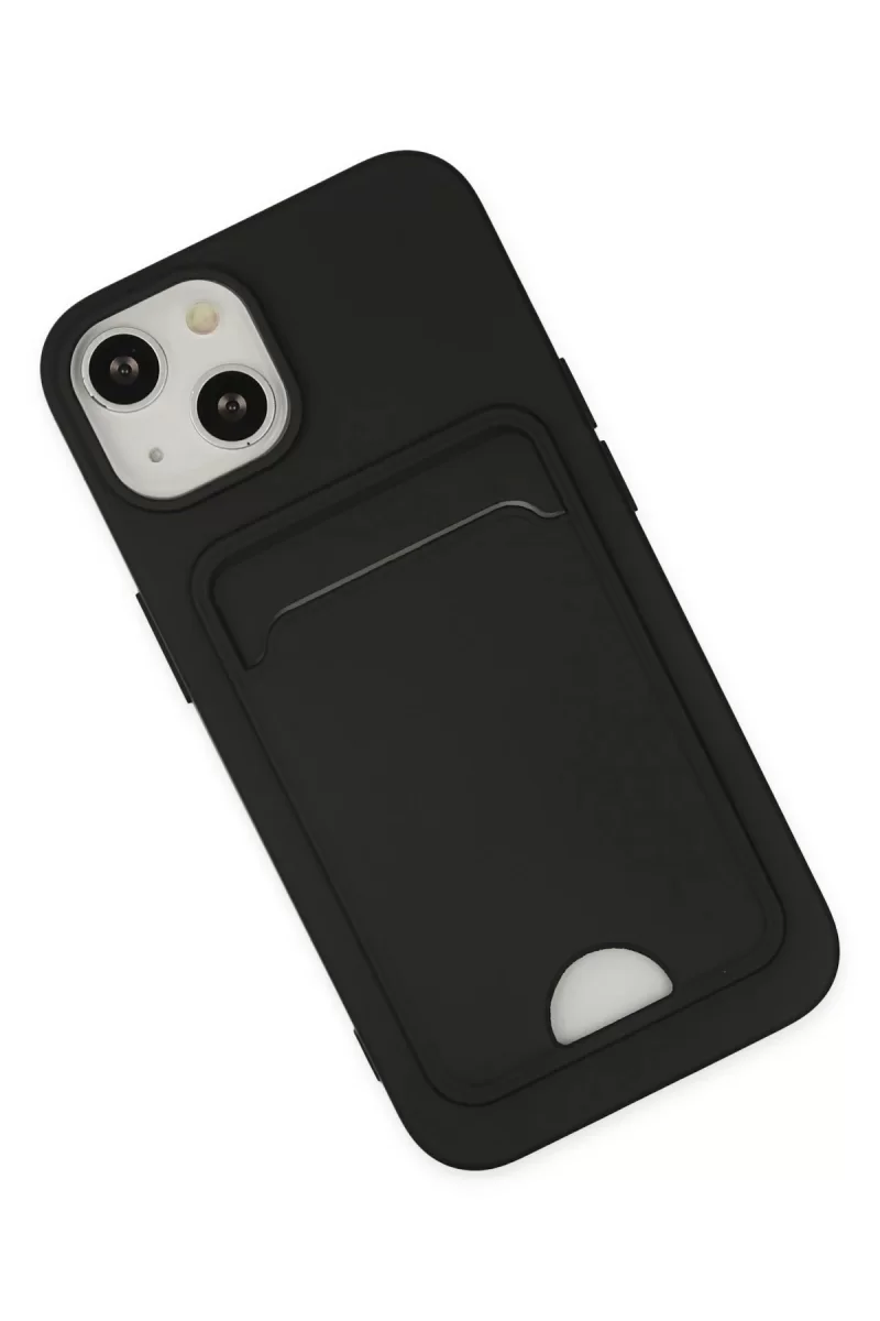 Newface Apple iPhone 14 Plus Kılıf Kelvin Kartvizitli Silikon - Siyah