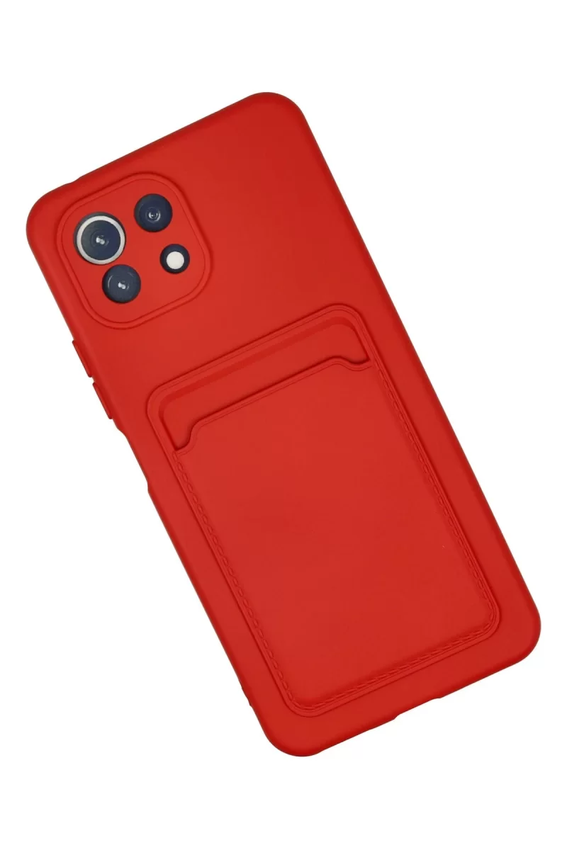 Newface Xiaomi Mİ 11 Lite Kılıf Kelvin Kartvizitli Silikon - Kırmızı