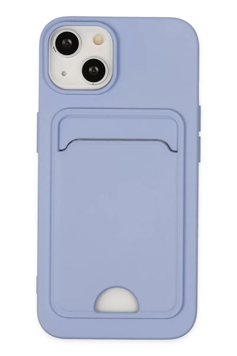 Newface Apple iPhone 14 Plus Kılıf Kelvin Kartvizitli Silikon - Lila