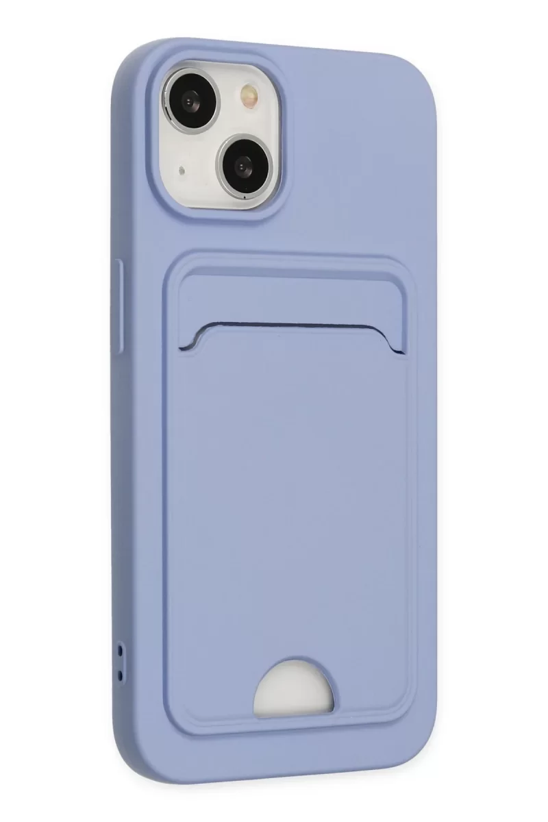 Newface Apple iPhone 14 Plus Kılıf Kelvin Kartvizitli Silikon - Lila