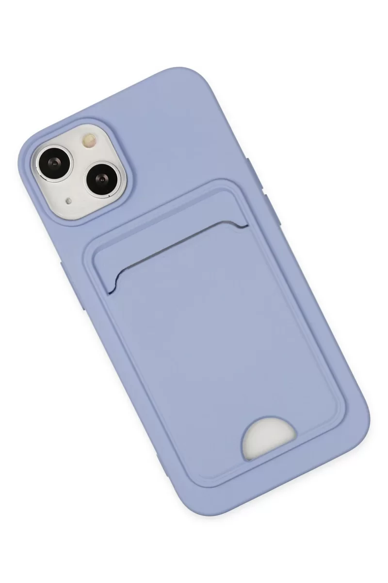 Newface Apple iPhone 14 Plus Kılıf Kelvin Kartvizitli Silikon - Lila