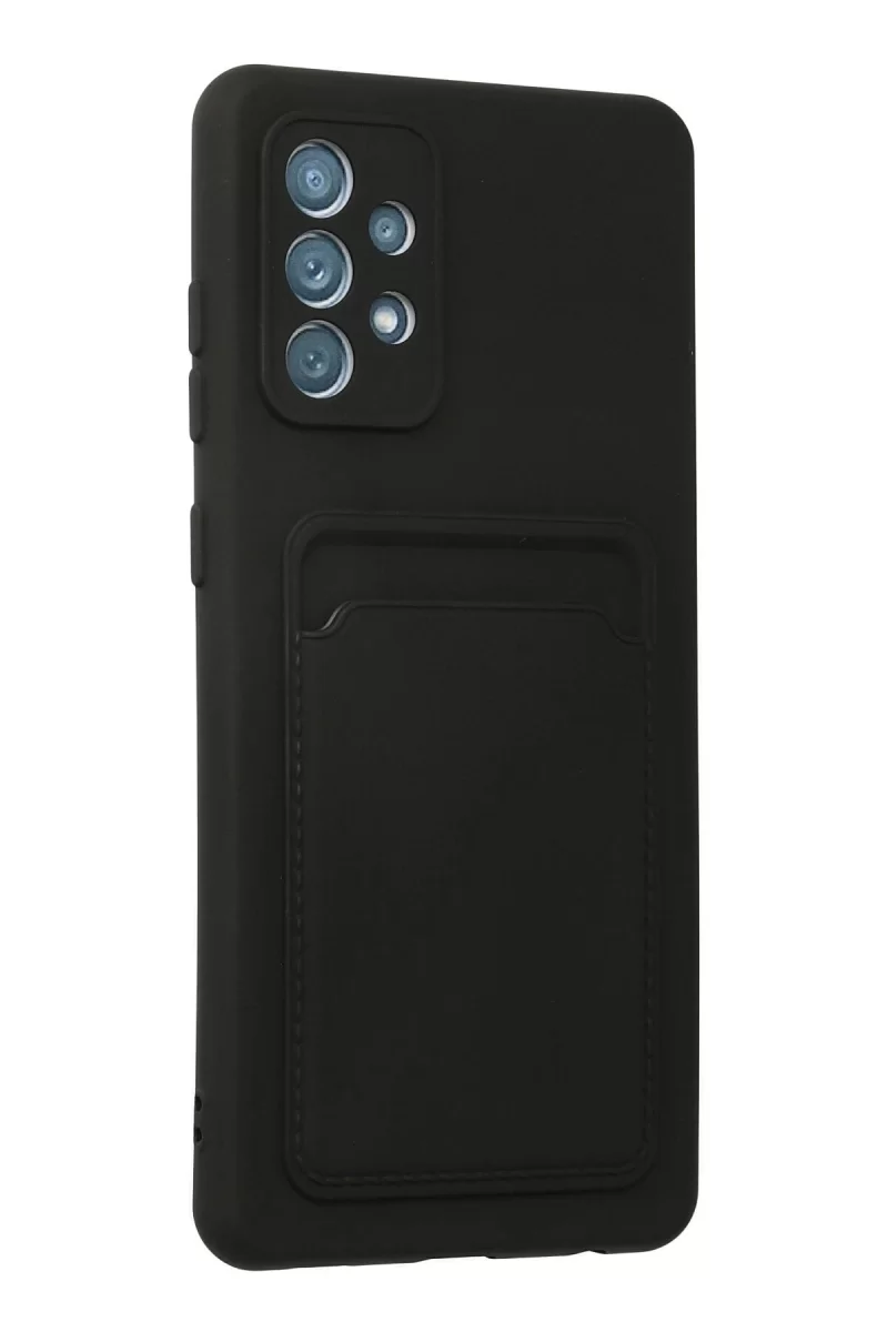 Newface Samsung Galaxy A72 Kılıf Kelvin Kartvizitli Silikon - Siyah