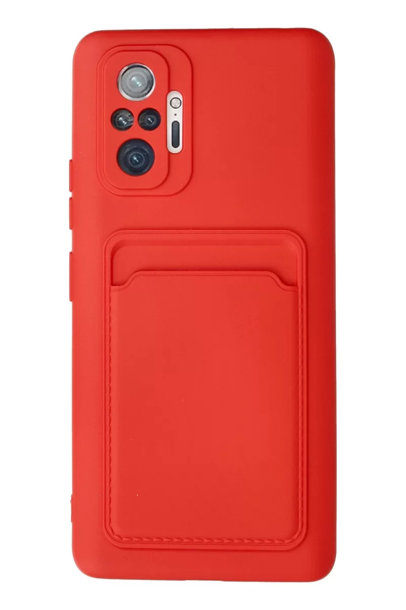 Newface Xiaomi Redmi Note 10 Pro Kılıf Kelvin Kartvizitli Silikon - Kırmızı