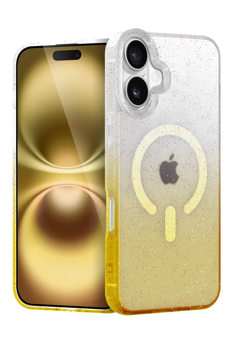 Newface Apple iPhone 16 Pummel Shiny Magsafe Kapak - Gold