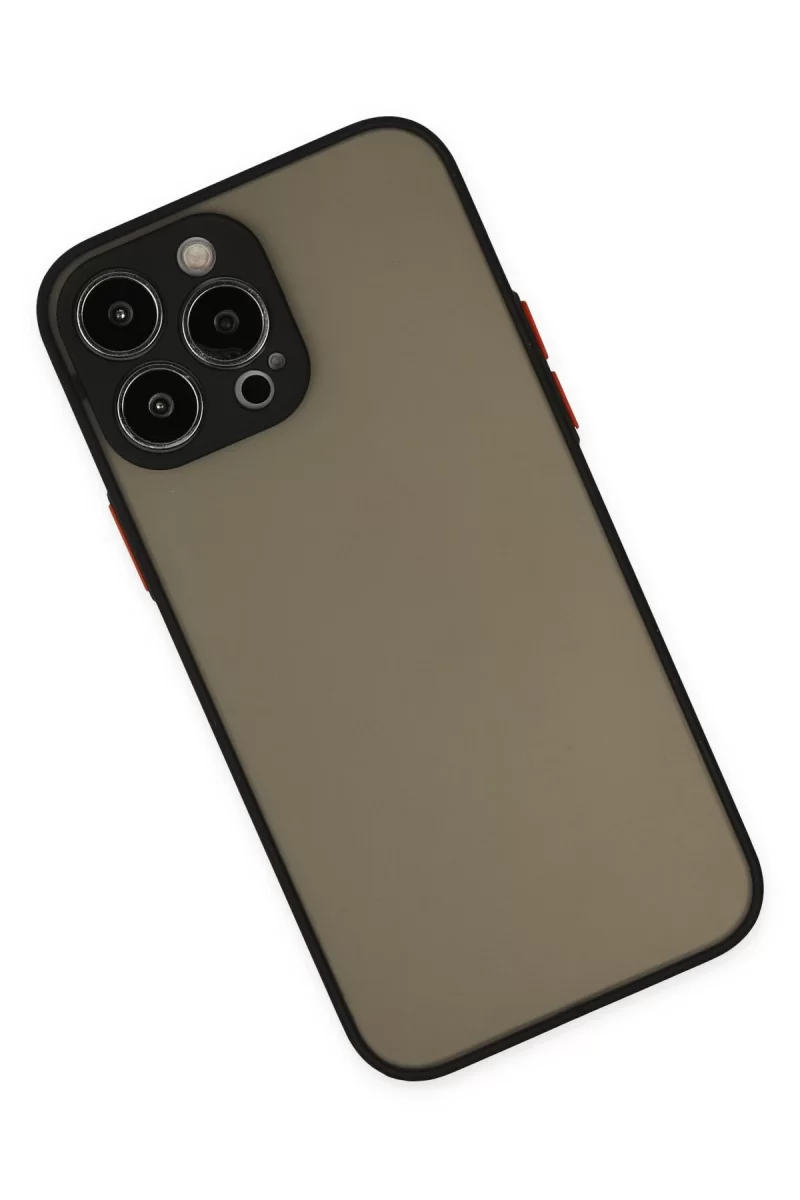 Newface Apple iPhone 14 Pro Max Kılıf Montreal Silikon Kapak - Siyah