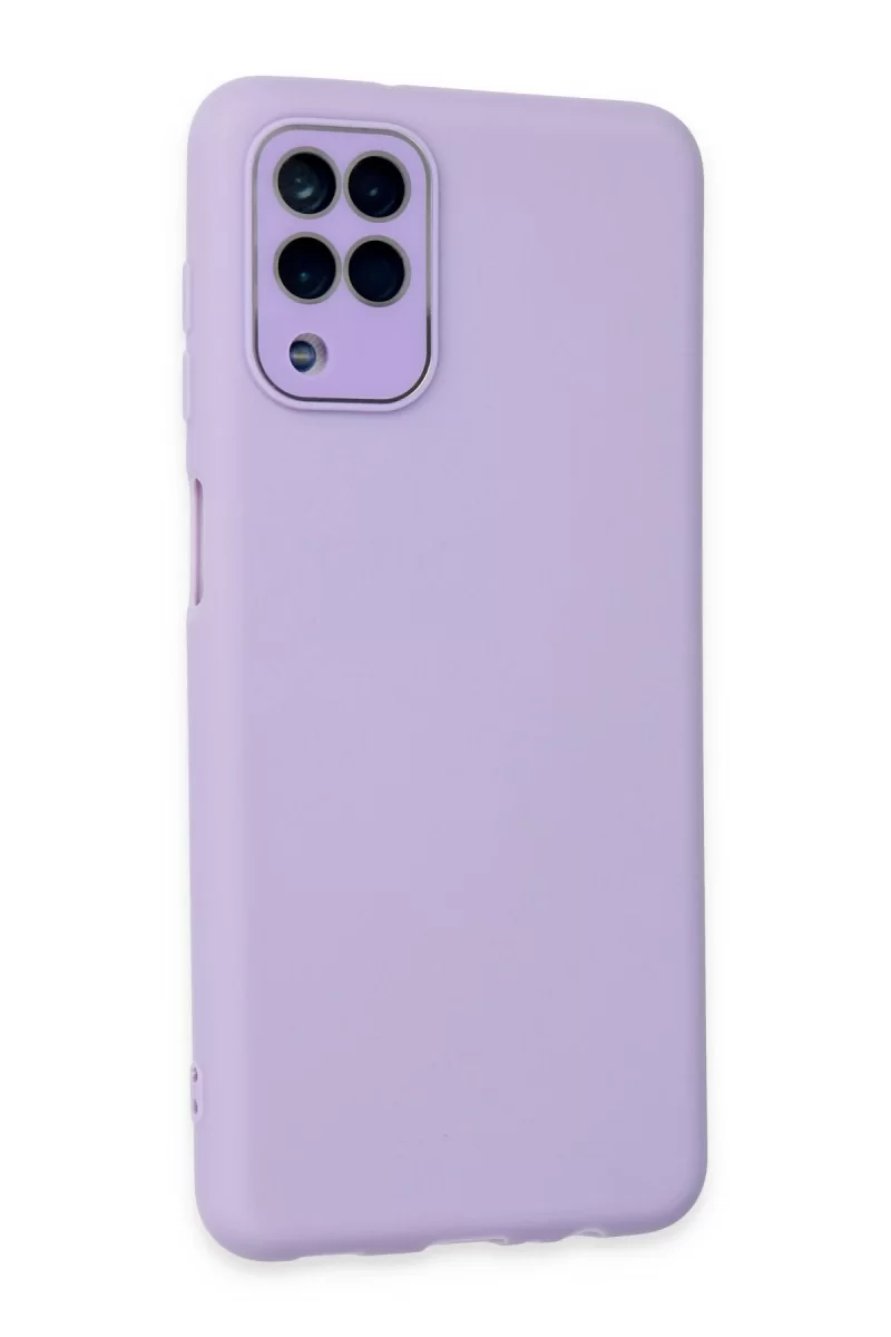 Newface Samsung Galaxy A22 Kılıf Lansman Glass Kapak - Lila