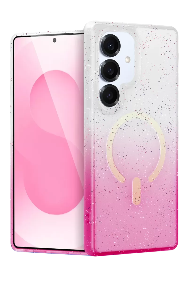 Newface Samsung Galaxy S25 Pummel Shiny Magsafe Kapak - Pembe