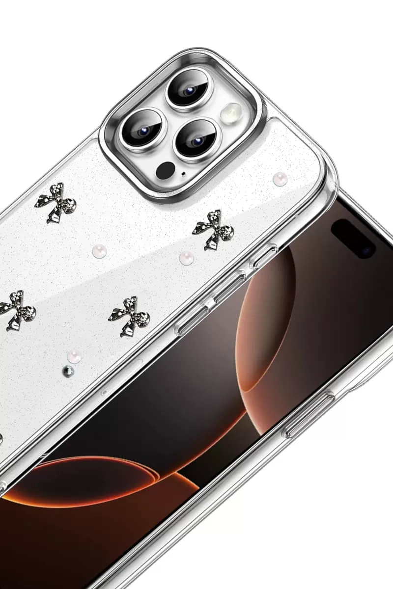 Newface Apple iPhone 14 Pro Max Fiyonk Desenli Kapak - Desen 8