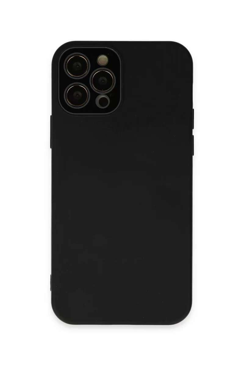 Newface Apple iPhone 12 Pro Kılıf Lansman Glass Kapak - Siyah