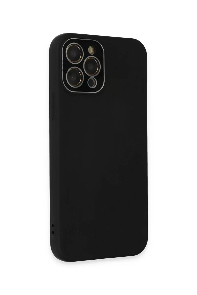 Newface Apple iPhone 12 Pro Kılıf Lansman Glass Kapak - Siyah