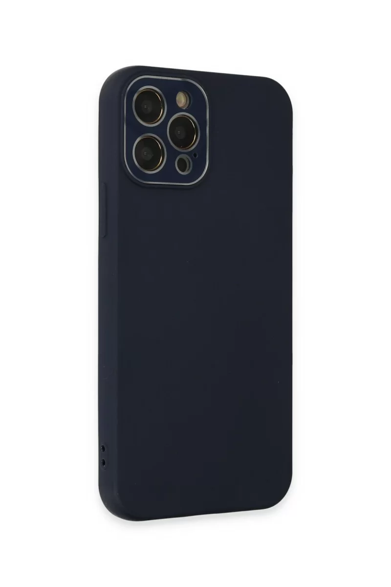 Newface Apple iPhone 12 Pro Kılıf Lansman Glass Kapak - Lacivert