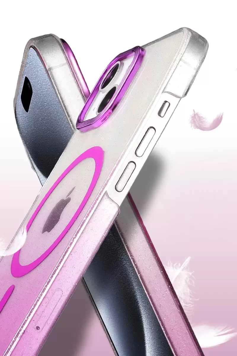 Newface Apple iPhone 14 Glossy Magsafe Kapak - Mor