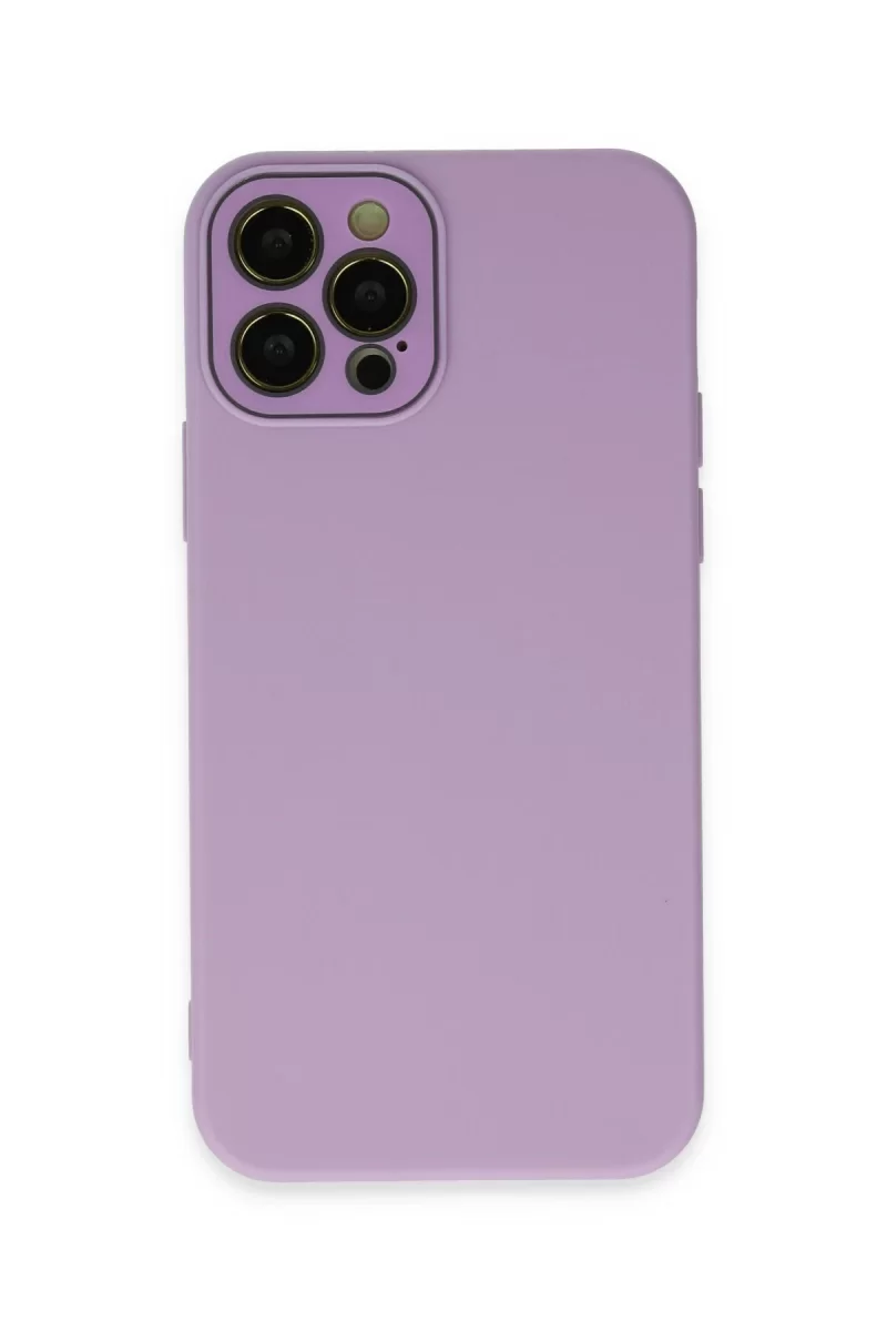 Newface Apple iPhone 12 Pro Kılıf Lansman Glass Kapak - Lila