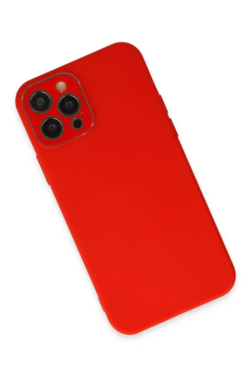 Newface Apple iPhone 12 Pro Max Kılıf Lansman Glass Kapak - Kırmızı