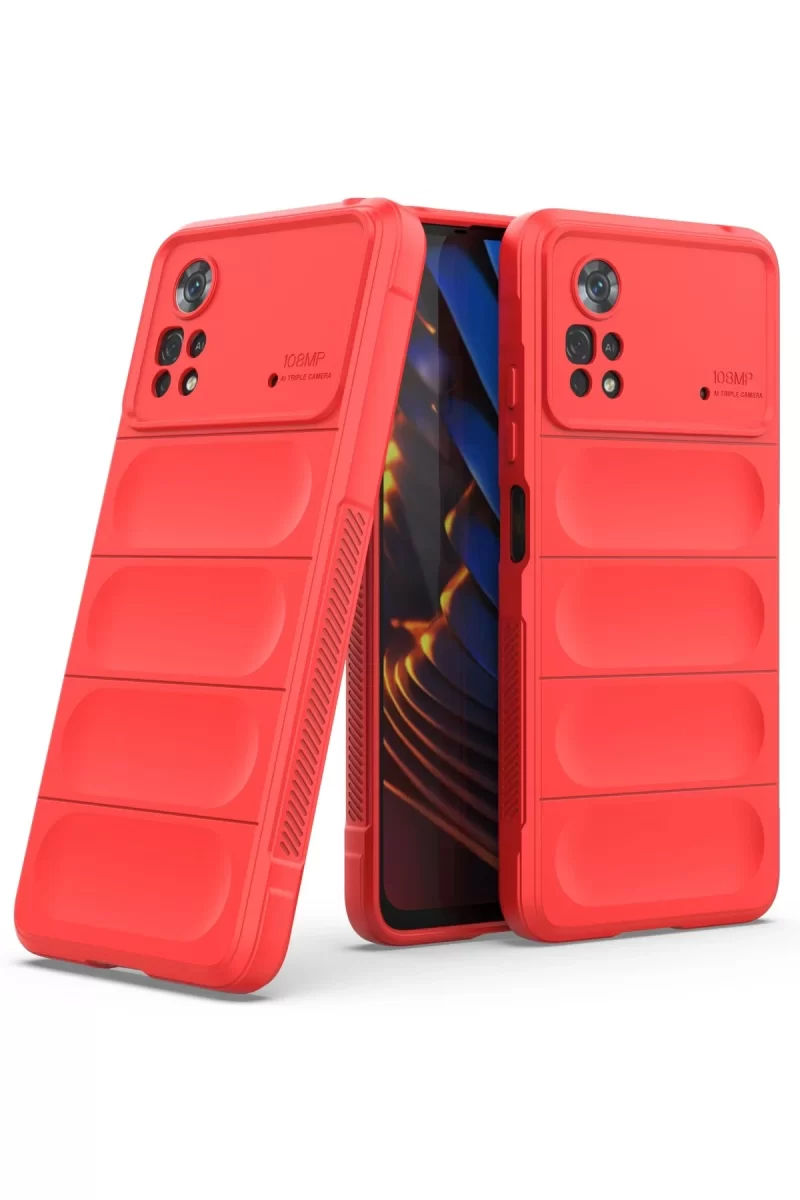 Newface Xiaomi Poco X4 Pro 5G Kılıf Optimum Silikon - Kırmızı