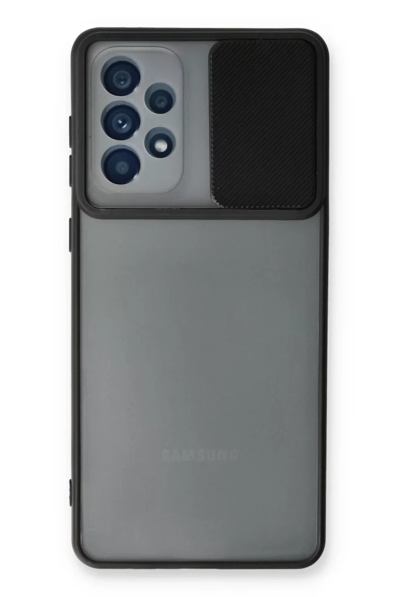 Newface Samsung Galaxy A33 5G Kılıf Palm Buzlu Kamera Sürgülü Silikon - Siyah