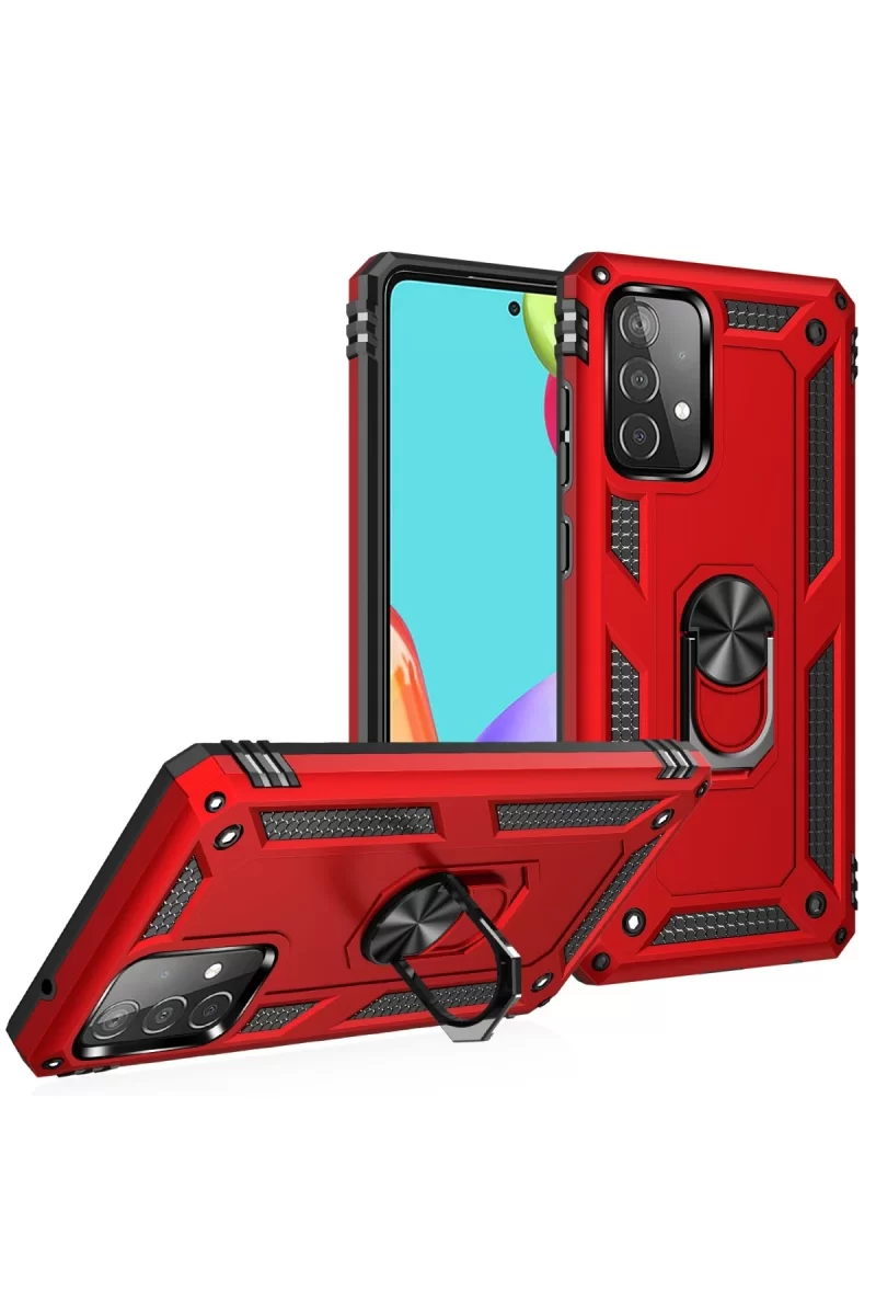 Newface Samsung Galaxy A33 5G Kılıf Sofya Yüzüklü Silikon Kapak - Kırmızı