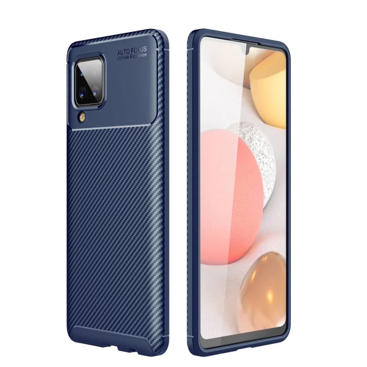 Newface Samsung Galaxy A22 Kılıf Auto Focus Karbon Kapak - Lacivert
