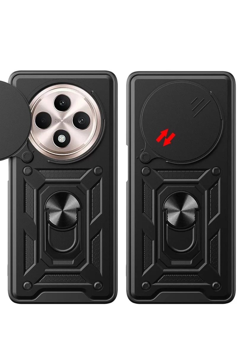 Newface Xiaomi Redmi 14C Kılıf Pars Lens Yüzüklü Silikon - Yeşil