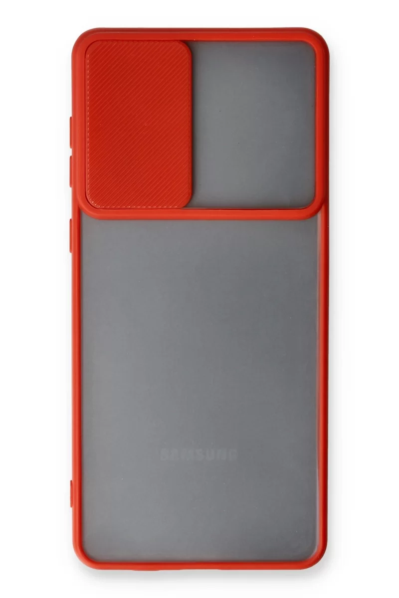 Newface Samsung Galaxy A53 5G Kılıf Palm Buzlu Kamera Sürgülü Silikon - Kırmızı