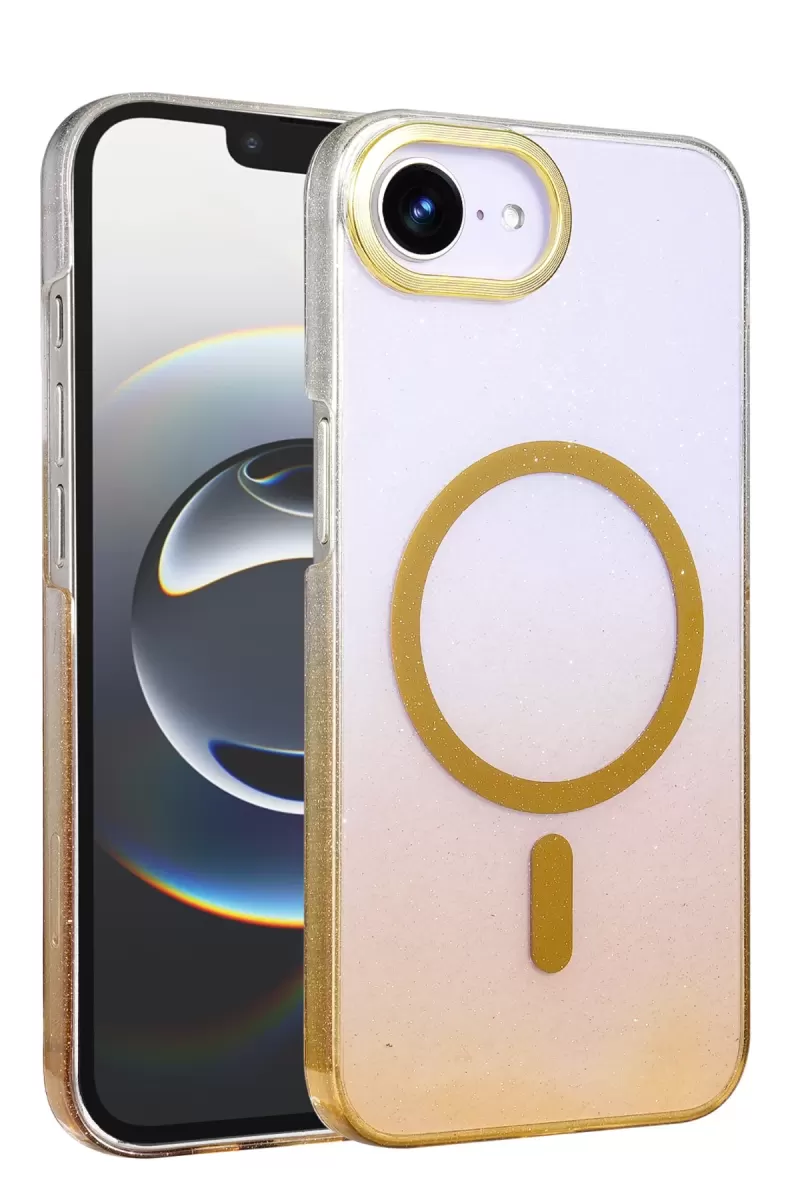 Newface Apple iPhone 16E Glossy Magsafe Kapak - Çöl Titanyum