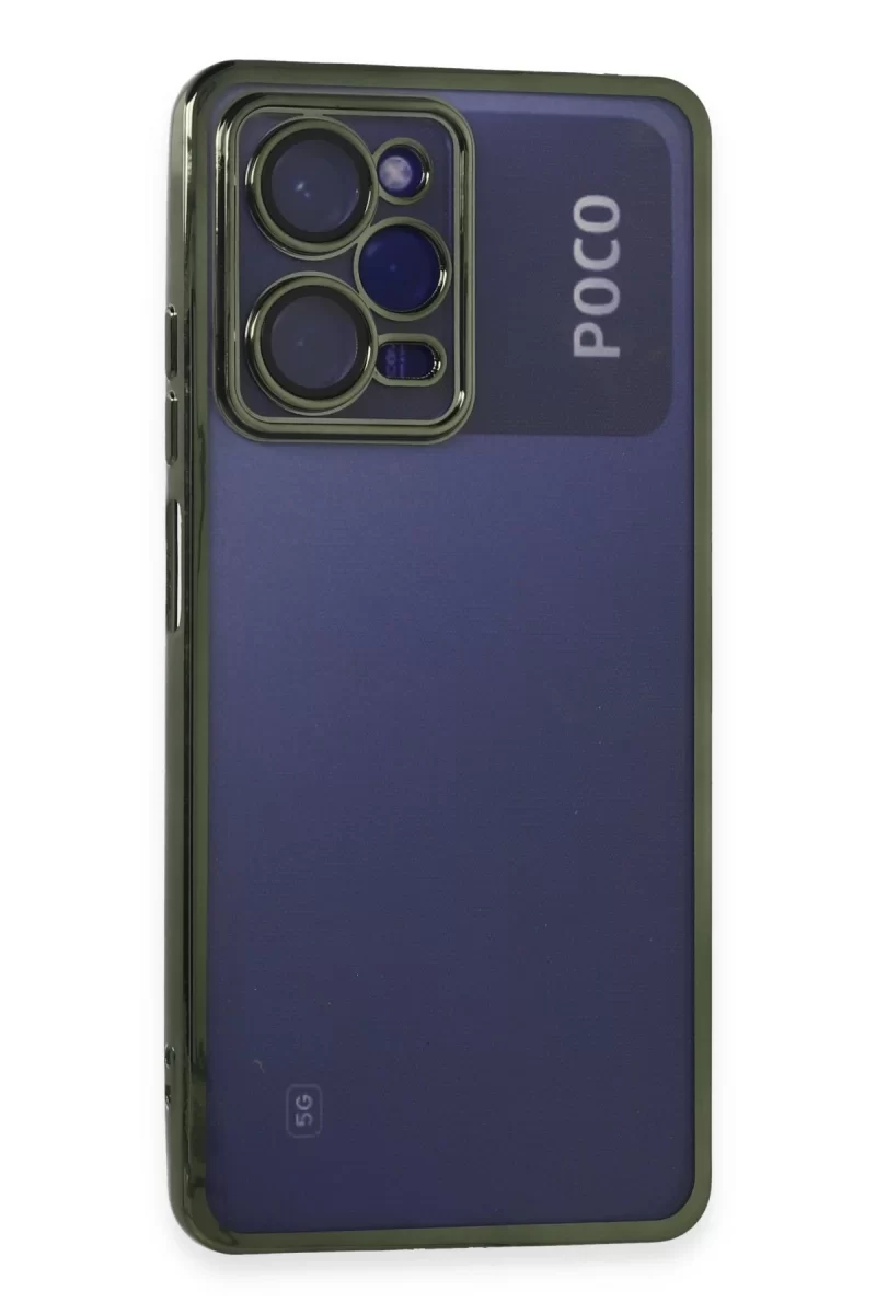 Newface Xiaomi Poco X5 Pro 5G Kılıf Razer Lensli Silikon - Yeşil