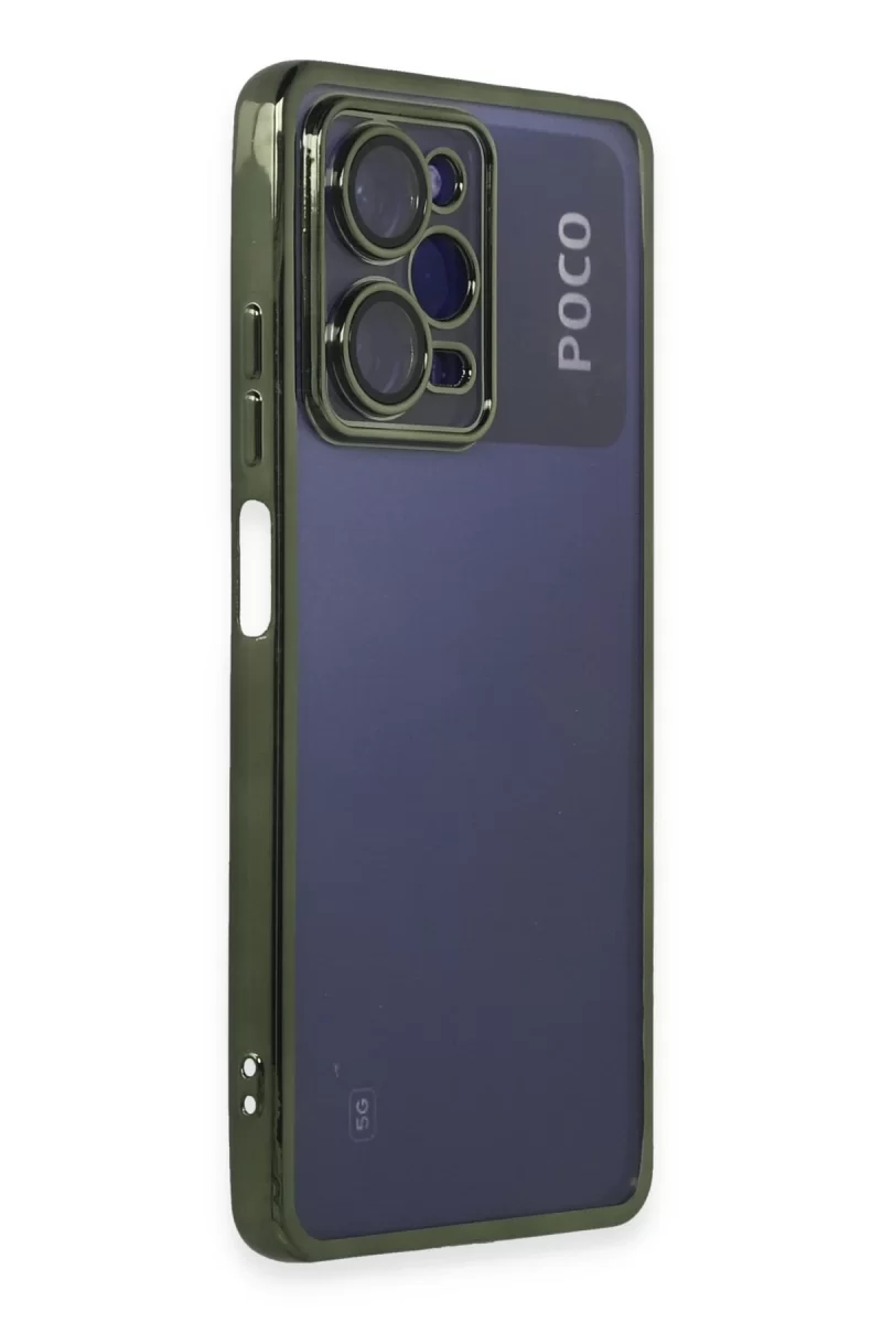 Newface Xiaomi Poco X5 Pro 5G Kılıf Razer Lensli Silikon - Yeşil