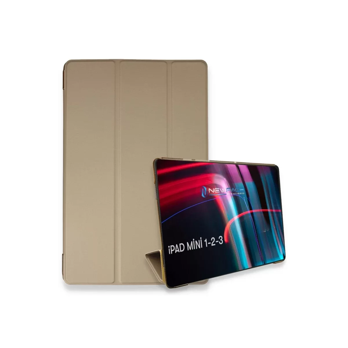 Newface Apple iPad Mini 3 Kılıf Tablet Smart Kılıf - Gold