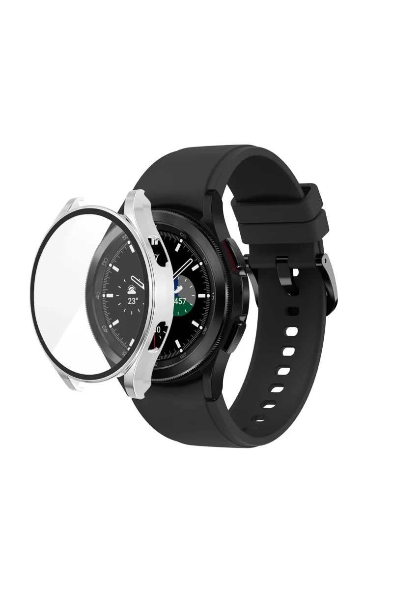 Newface Watch 5 44mm Wall Camlı Kasa Ekran Koruyucu - Gümüş
