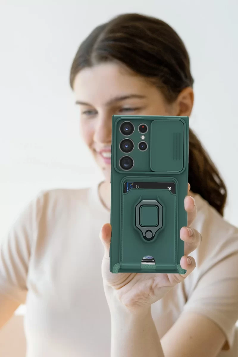 Newface Samsung Galaxy S25 Ultra Kılıf Zuma Kartvizitli Yüzüklü Silikon - Lila
