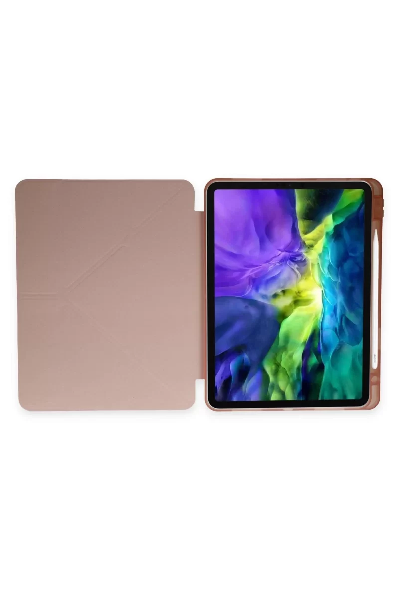 Newface Apple iPad Pro 11 (2021) Kılıf Kalemlikli Hugo Tablet Kılıfı - Rose Gold
