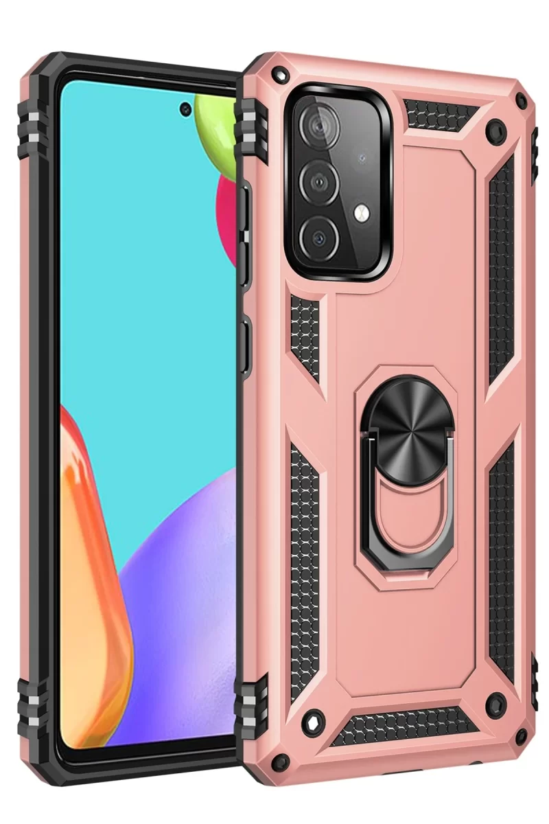 Newface Samsung Galaxy A33 5G Kılıf Sofya Yüzüklü Silikon Kapak - Rose