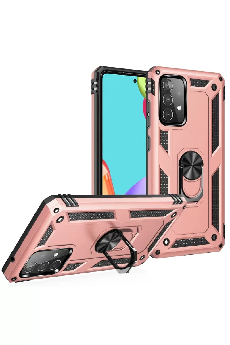 Newface Samsung Galaxy A33 5G Kılıf Sofya Yüzüklü Silikon Kapak - Rose