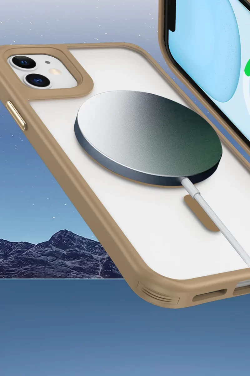 Newface Apple iPhone 12 Kılıf Enka Magsafe Silikon Kılıf - Siyah