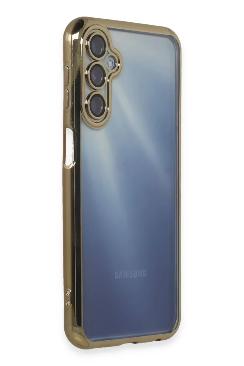 Newface Samsung Galaxy A25 5G Kılıf Razer Lensli Silikon - Gold