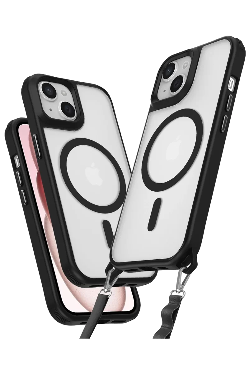 Newface Apple iPhone 14 Kılıf Enka Magsafe Silikon Kılıf - Siyah