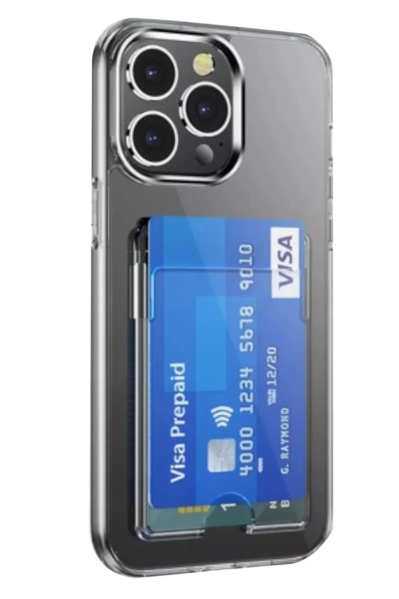 Newface Apple iPhone 15 Pro Kılıf Kart Şeffaf Silikon - Şeffaf