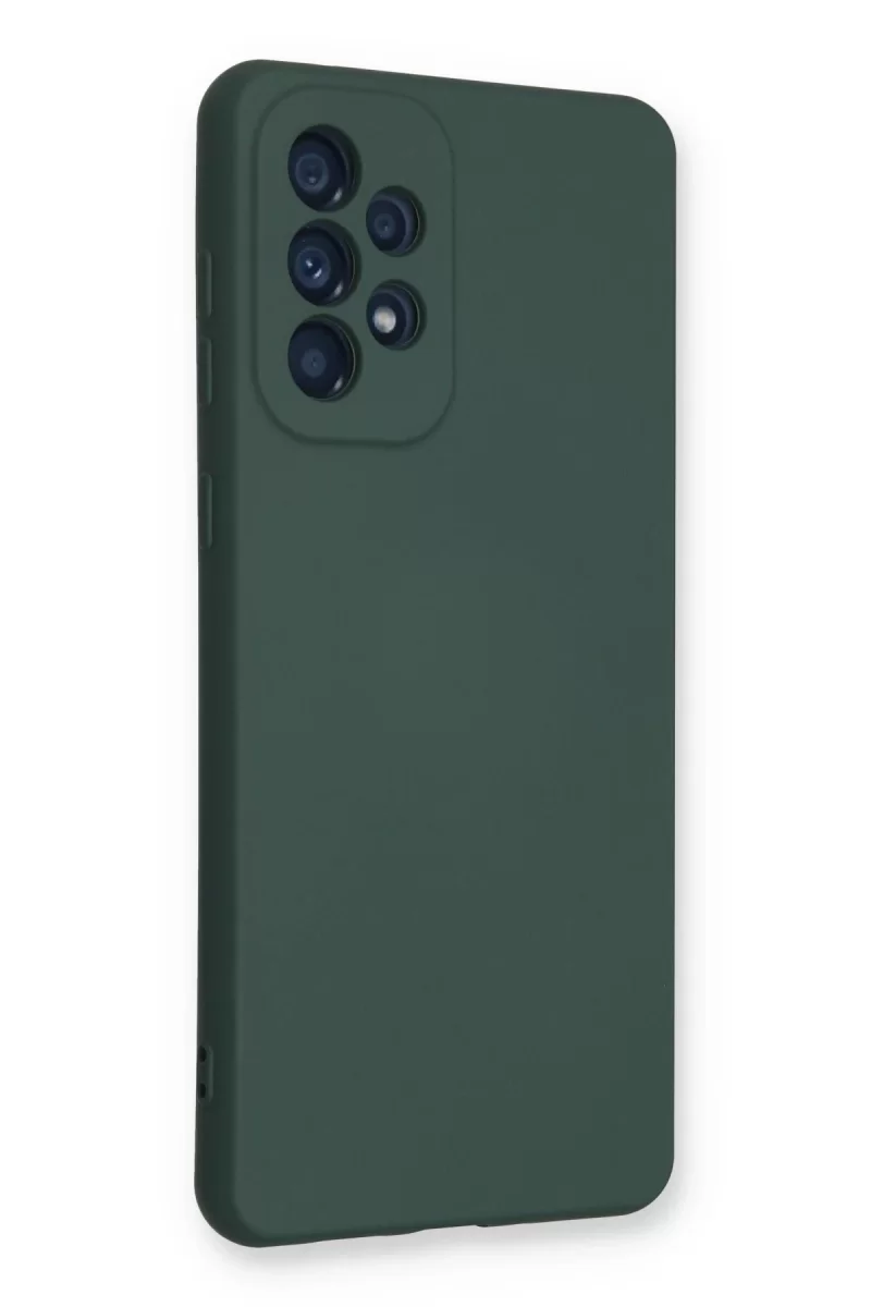 Newface Samsung Galaxy A53 5G Kılıf Nano içi Kadife Silikon - Koyu Yeşil