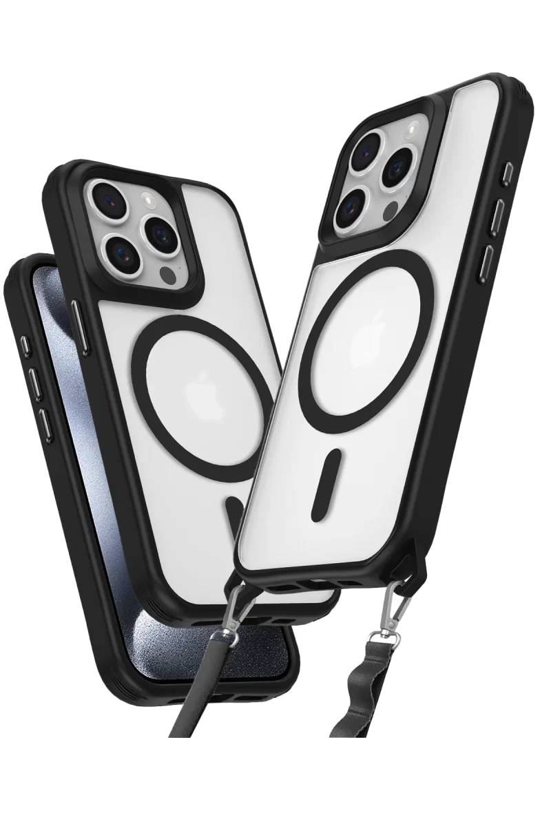 Newface Apple iPhone 14 Pro Max Kılıf Enka Magsafe Silikon Kılıf - Siyah