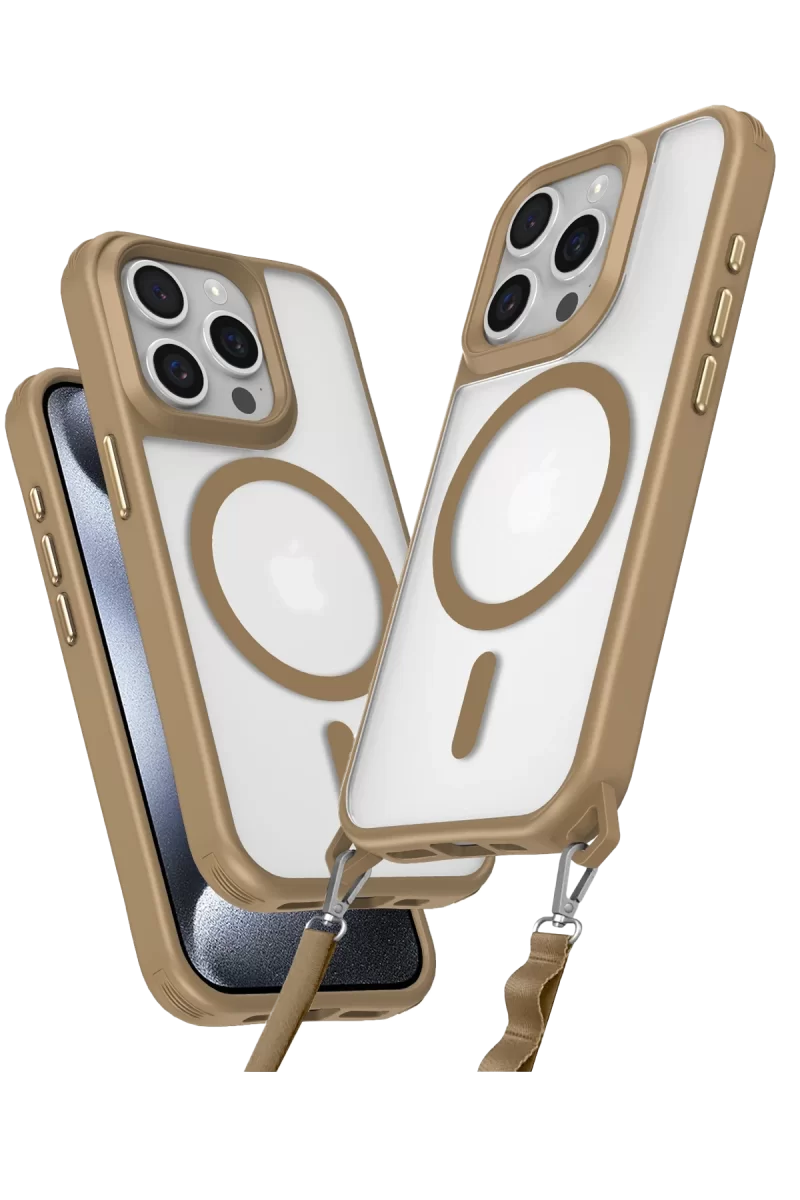 Newface Apple iPhone 14 Pro Max Kılıf Enka Magsafe Silikon Kılıf - Desert