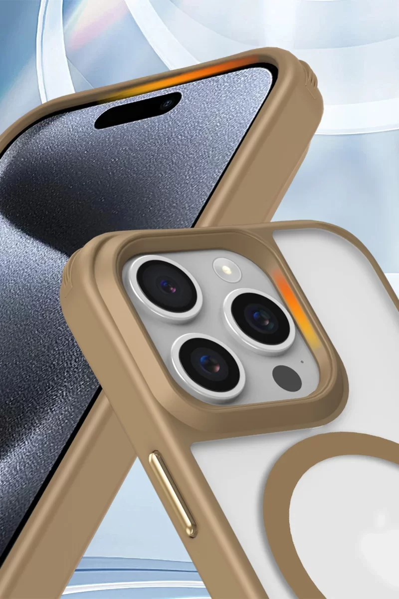 Newface Apple iPhone 14 Pro Max Kılıf Enka Magsafe Silikon Kılıf - Desert