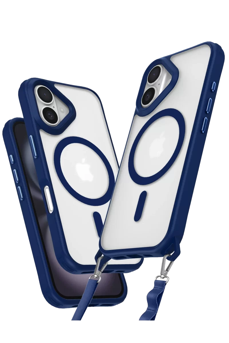 Newface Apple iPhone 16 Kılıf Enka Magsafe Silikon Kılıf - Lacivert