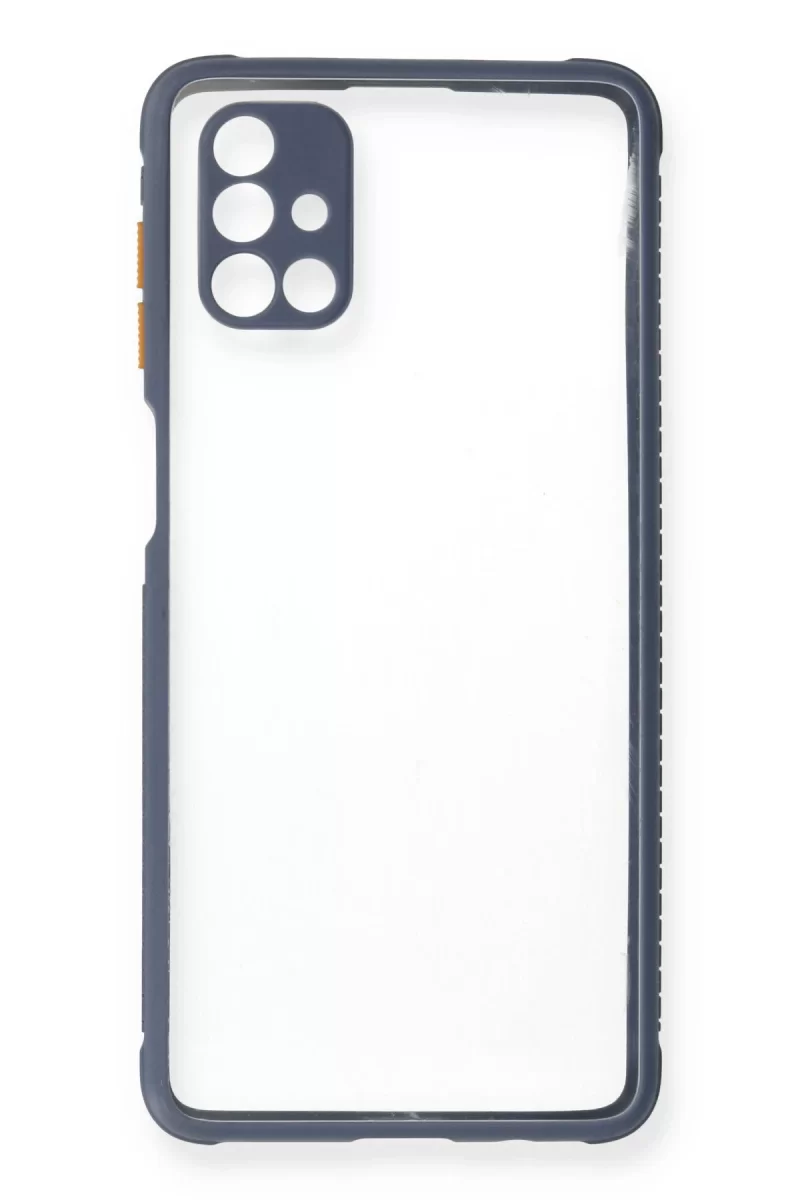 Newface Samsung Galaxy M51 Kılıf Miami Şeffaf Silikon - Gri