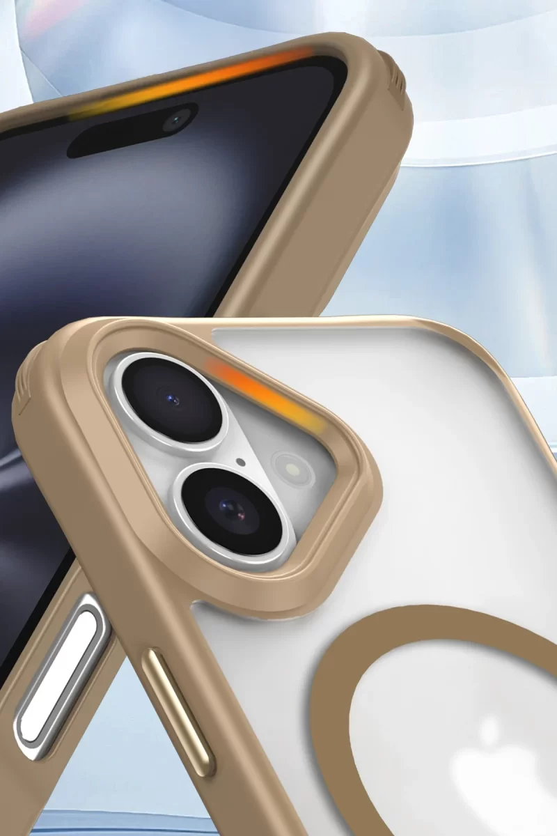 Newface Apple iPhone 16 Plus Kılıf Enka Magsafe Silikon Kılıf - Desert