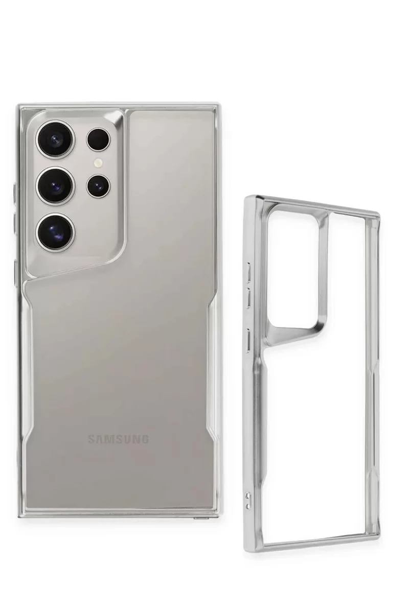 Newface Samsung Galaxy S25 Ultra Kılıf Boyi Silikon Kapak - Gümüş