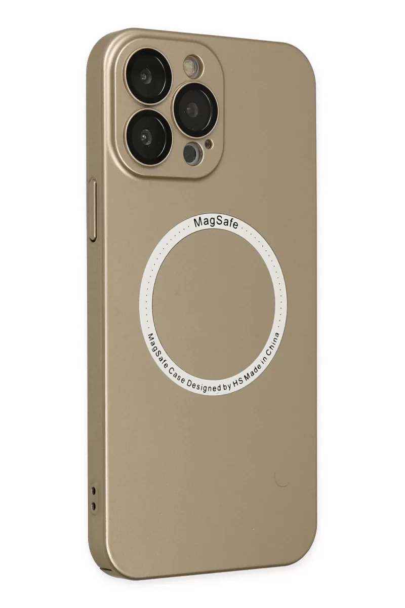Newface Apple iPhone 14 Pro Max Kılıf Jack Magneticsafe Lens Silikon - Gold