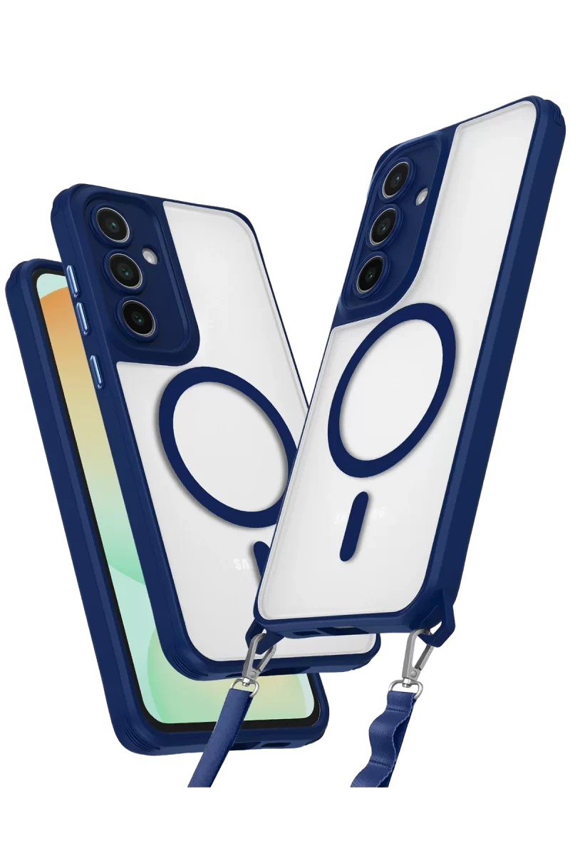 Newface Samsung Galaxy S25 Kılıf Enka Magsafe Silikon Kılıf - Lacivert
