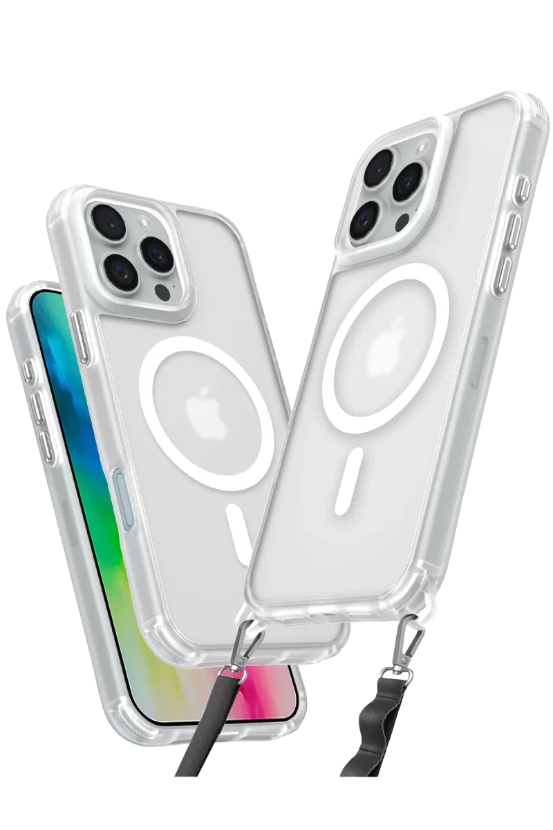 Newface Apple iPhone 16 Pro Kılıf Enka Magsafe Silikon Kılıf - Şeffaf